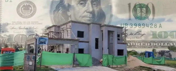 Obra de construccion de una vivienda en Argentina
