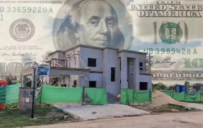 Obra de construccion de una vivienda en Argentina